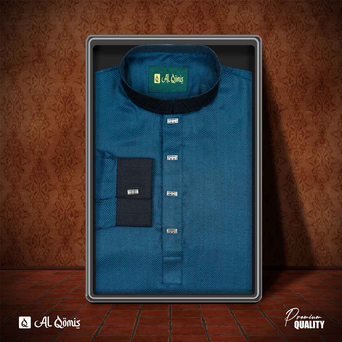 Premium Zardozi Dark Navy Blue Panjabi – 2025 Eid Collection